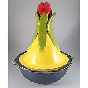 Imusa 10" Cooking Pot w/Gisela Pottery Rose Lid